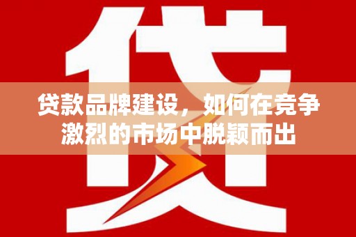 行唐贷款品牌建设，如何在竞争激烈的市场中脱颖而出