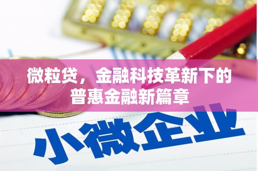 行唐微粒贷，金融科技革新下的普惠金融新篇章