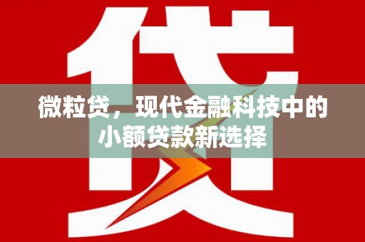 行唐微粒贷，现代金融科技中的小额贷款新选择