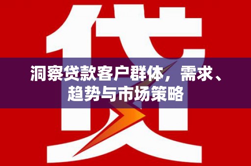 行唐洞察贷款客户群体，需求、趋势与市场策略