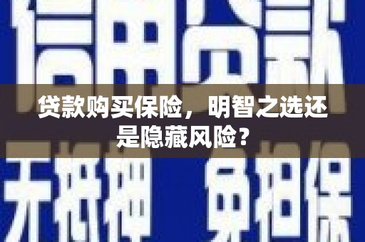 行唐贷款购买保险，明智之选还是隐藏风险？