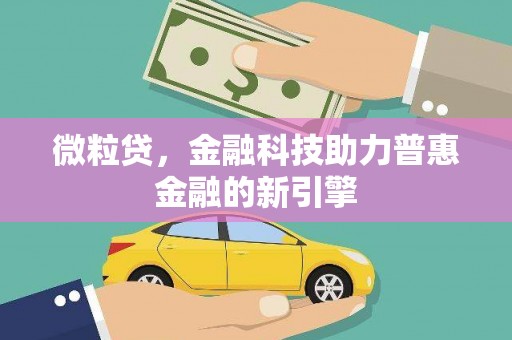 行唐微粒贷，金融科技助力普惠金融的新引擎