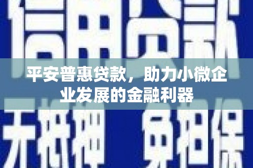 行唐平安普惠贷款，助力小微企业发展的金融利器