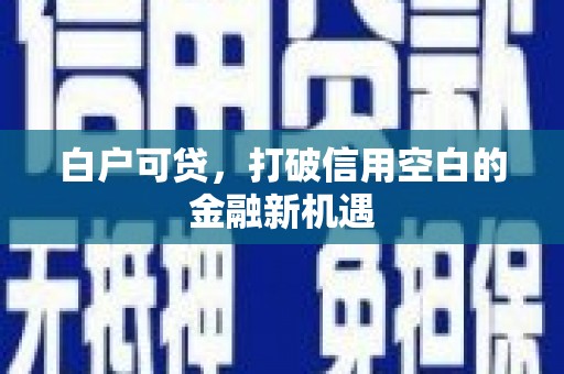 行唐白户可贷，打破信用空白的金融新机遇