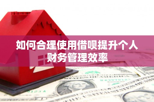 行唐如何合理使用借呗提升个人财务管理效率