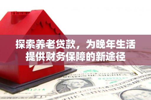 行唐探索养老贷款，为晚年生活提供财务保障的新途径