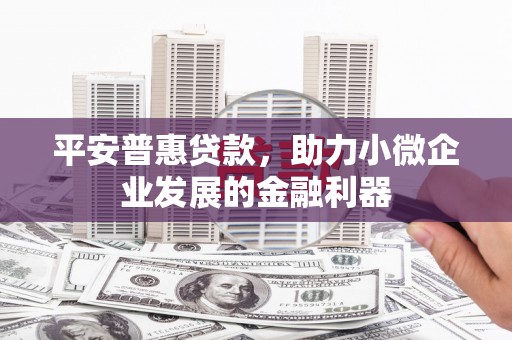 行唐平安普惠贷款，助力小微企业发展的金融利器