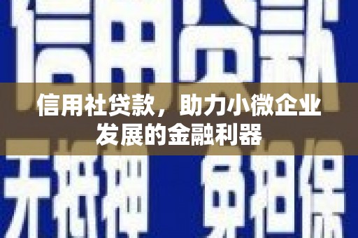 行唐信用社贷款，助力小微企业发展的金融利器