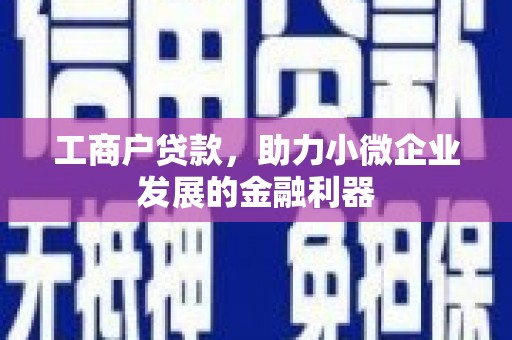 行唐工商户贷款，助力小微企业发展的金融利器