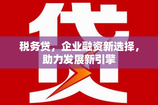 行唐税务贷，企业融资新选择，助力发展新引擎
