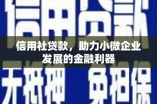 行唐信用社贷款，助力小微企业发展的金融利器